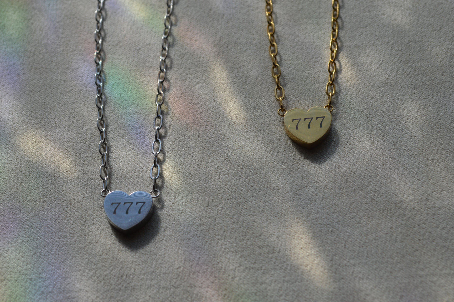 Angelic 777 Heart Stainless Steel Necklace