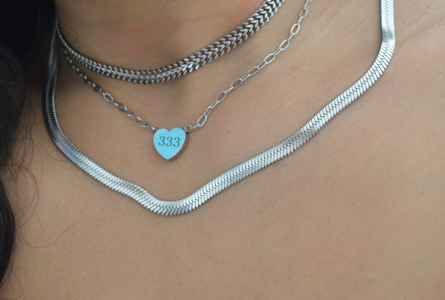 Angelic 777 Heart Stainless Steel Necklace