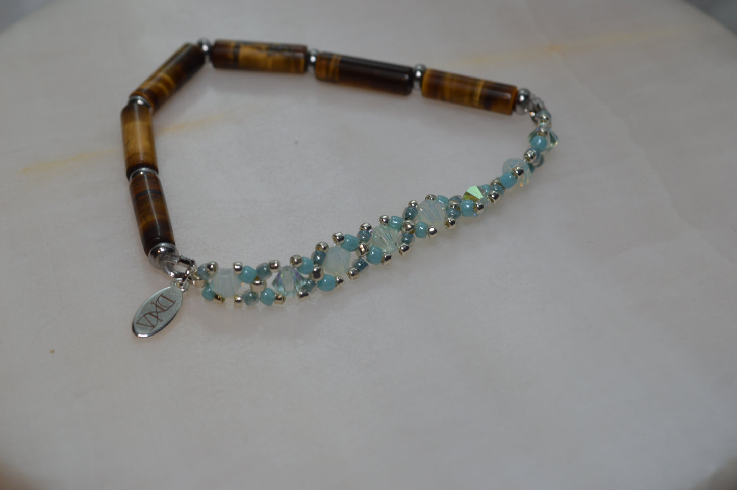 Tiger's Eye Half Stretch Silver Bracelet