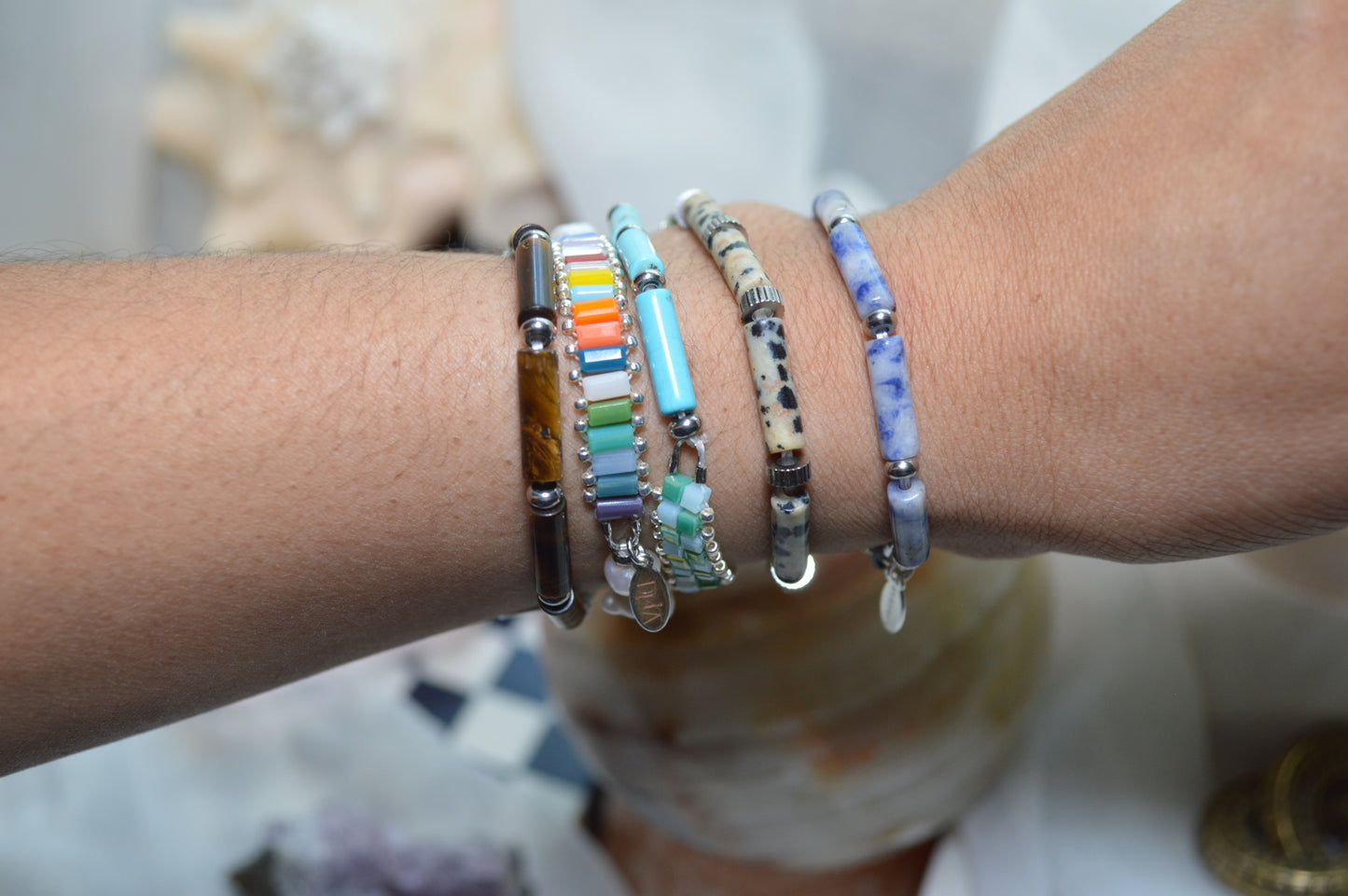 Pearly Colors Half Stretch Bracelet