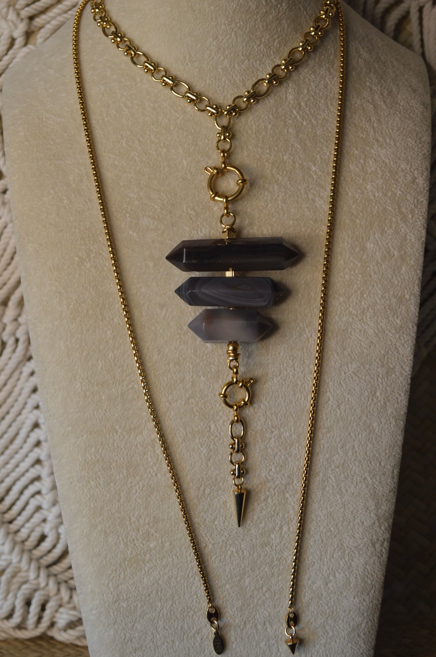 Botswana Dusk Verti Lariat Slide Adjustable 39" Necklace