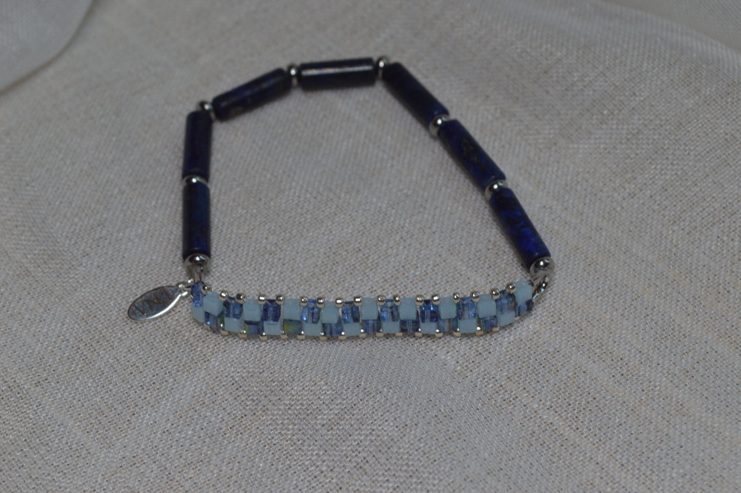 Check Me Lazuli Half Stretch Silver Bracelet