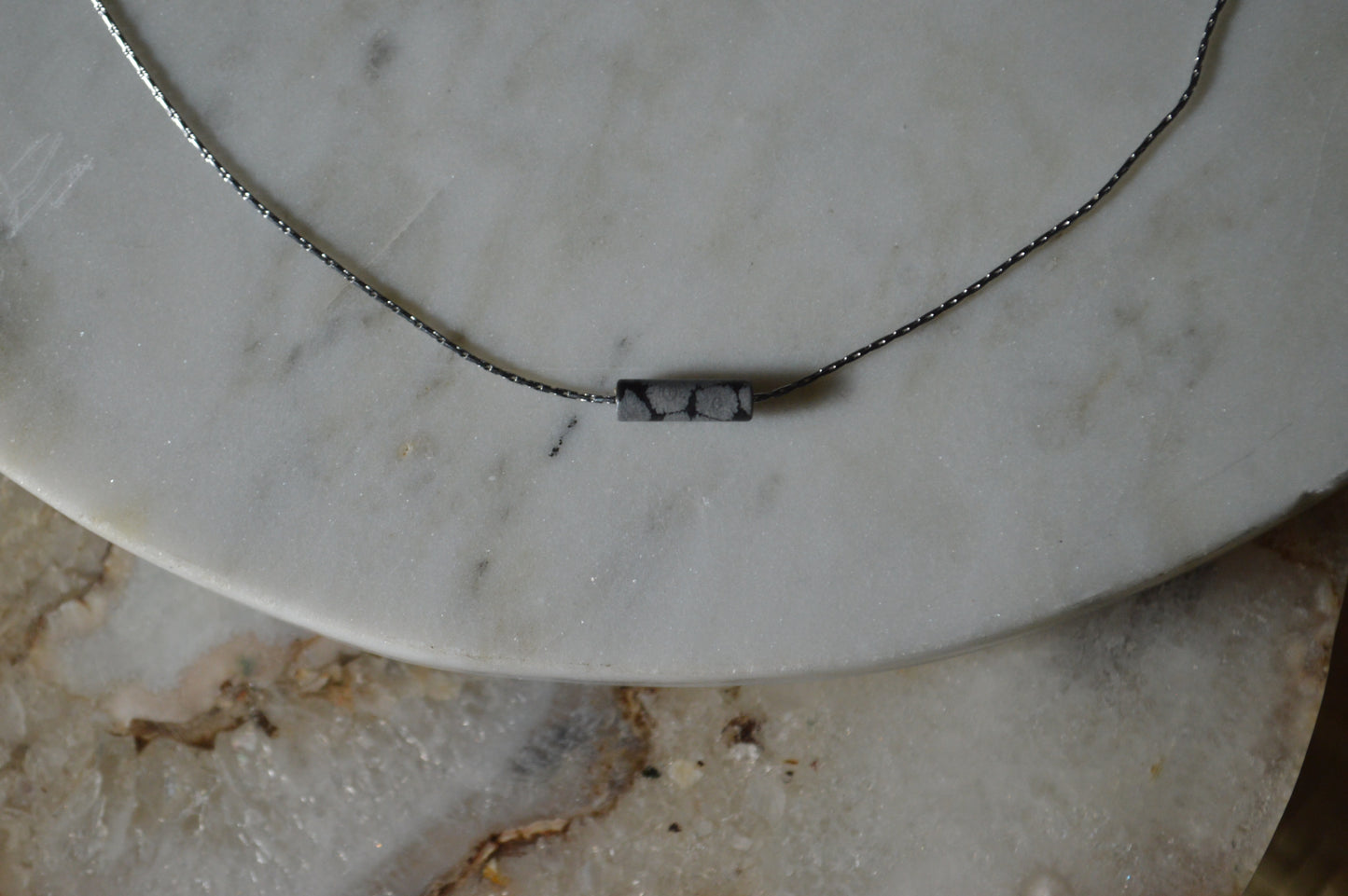 High Roller Snowflake Obsidian 16" Necklace