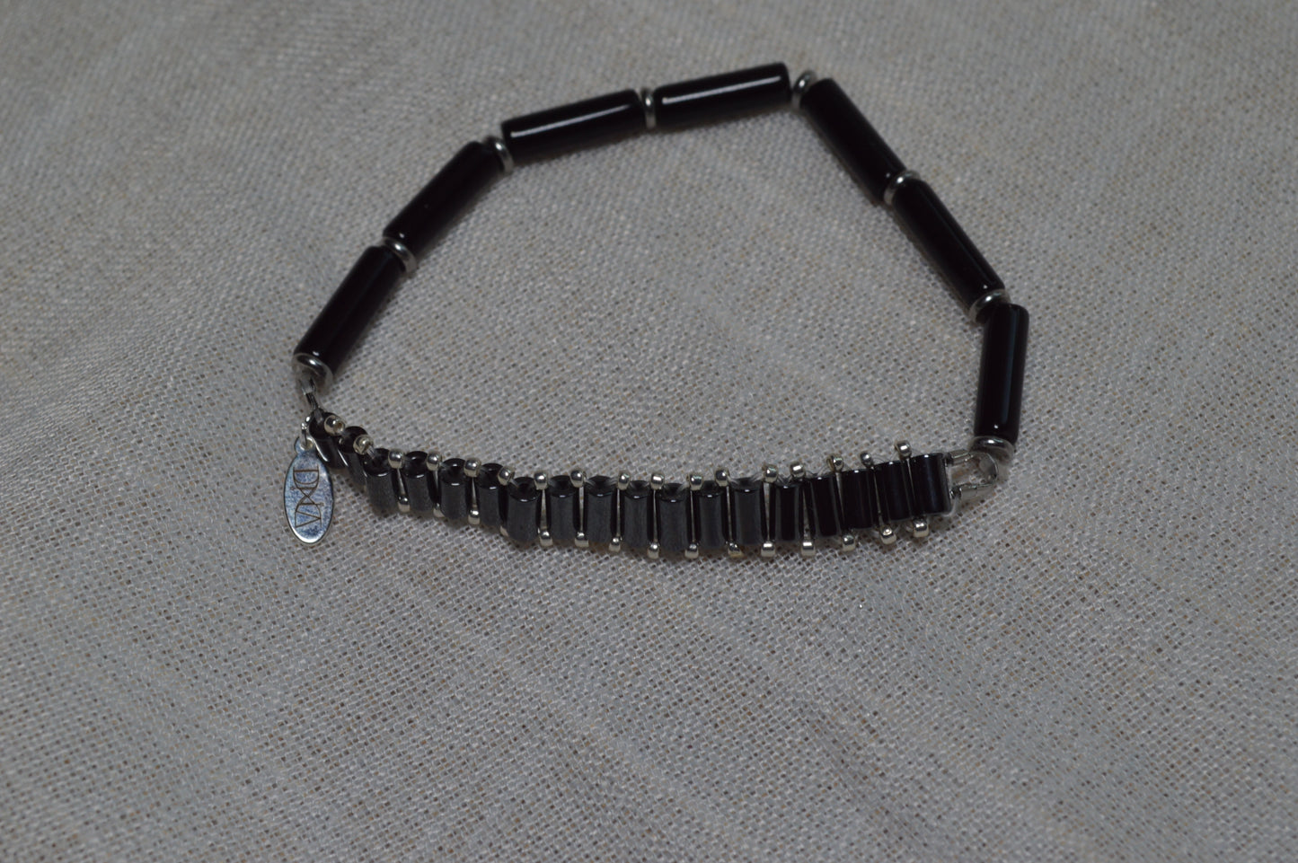 Hematite Obsidian Half Stretch Bracelet