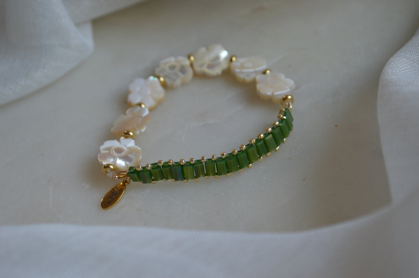 Verde Flora Stretch Gold Bracelet