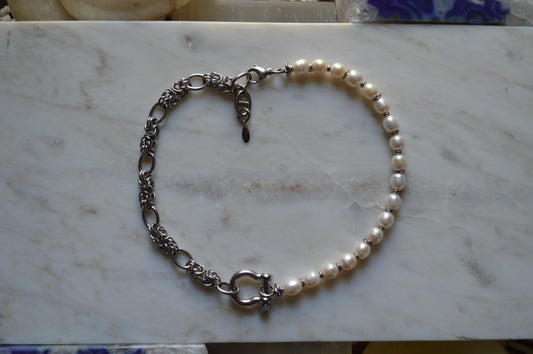 19" Shackle's Pearls & Byzantine Necklace