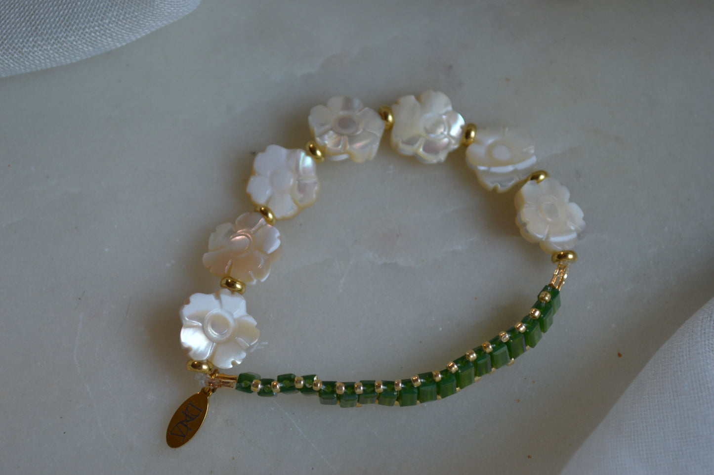 Verde Flora Stretch Gold Bracelet