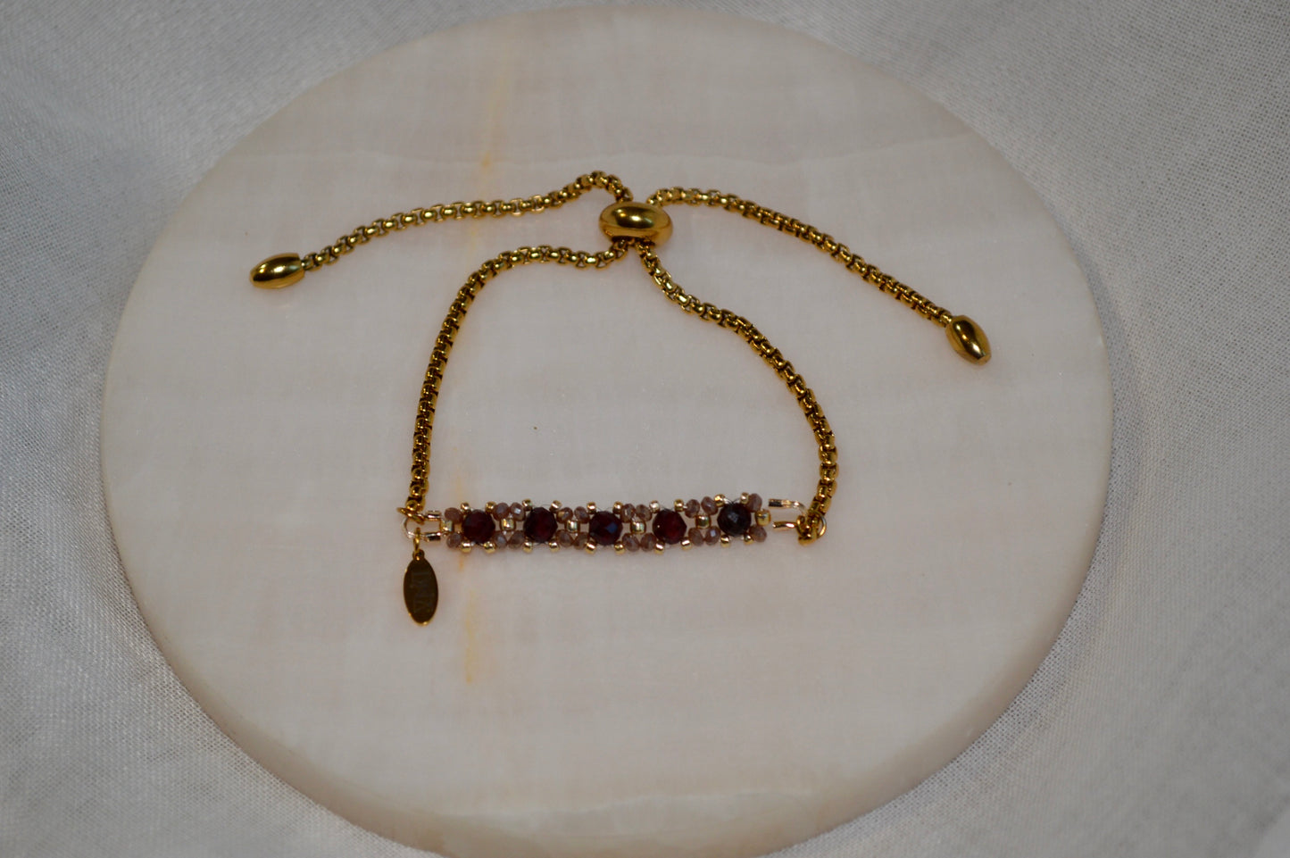 Healix Garnet Bolo Bracelet