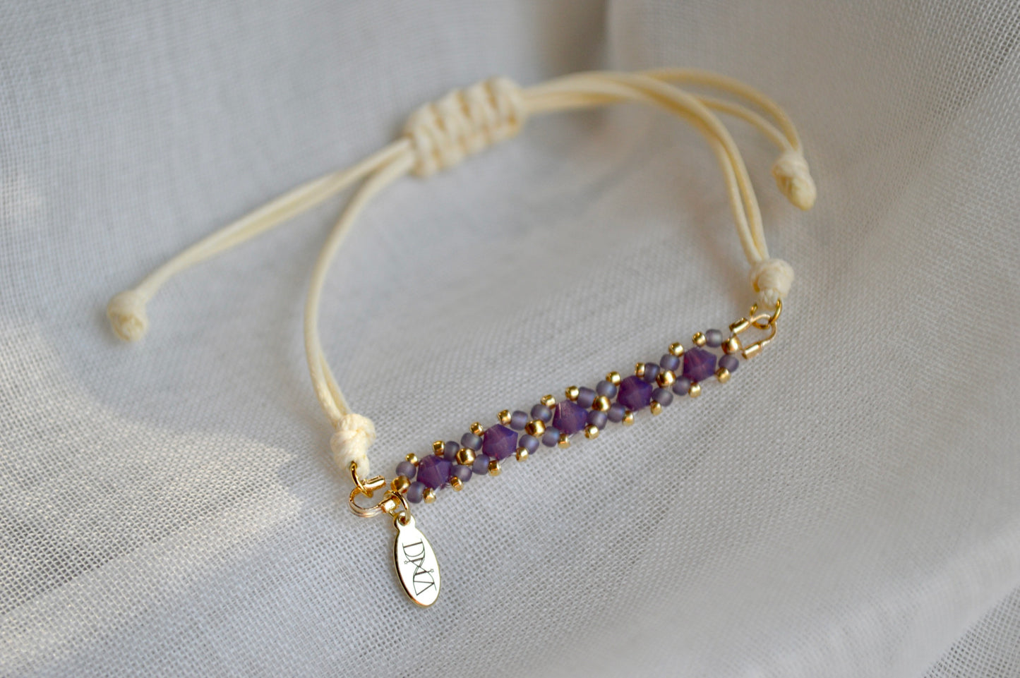 Healix Purple Crystal Cord Bracelet