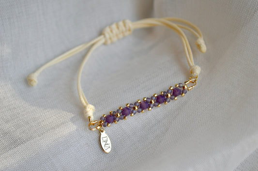 Healix Purple Crystal Cord Bracelet