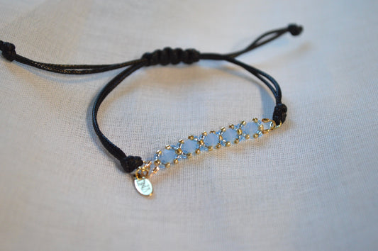 Healix Sky Blue Crystal Cord Bracelet