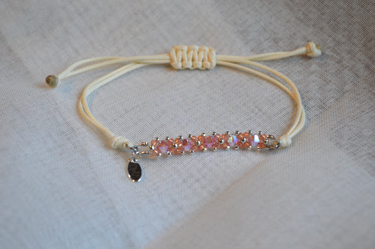 Healix Peach Crystal Cord Bracelet