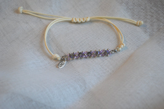 Healix Violet Crystal Cord Bracelet