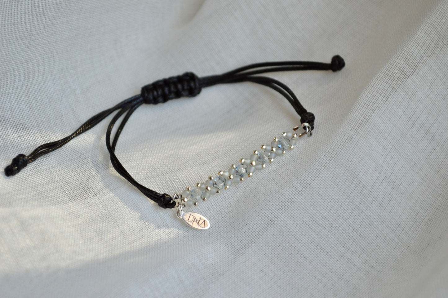 Healix Fog Blue Crystal Cord Bracelet