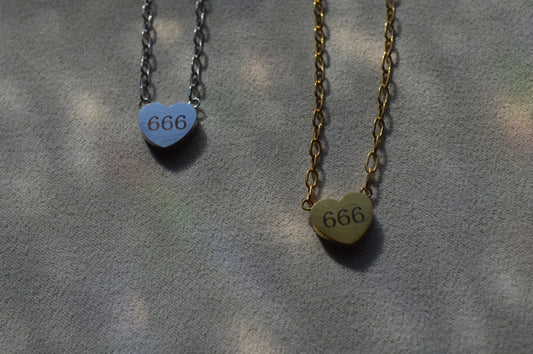 Angelic 666 Heart Stainless Steel Necklace