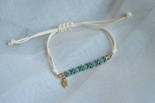 Healix Aqua Crystal Cord Bracelet