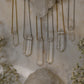 Icy Clear Quartz Crystal Point 20” Necklace w/ Adjustable Slide Bead