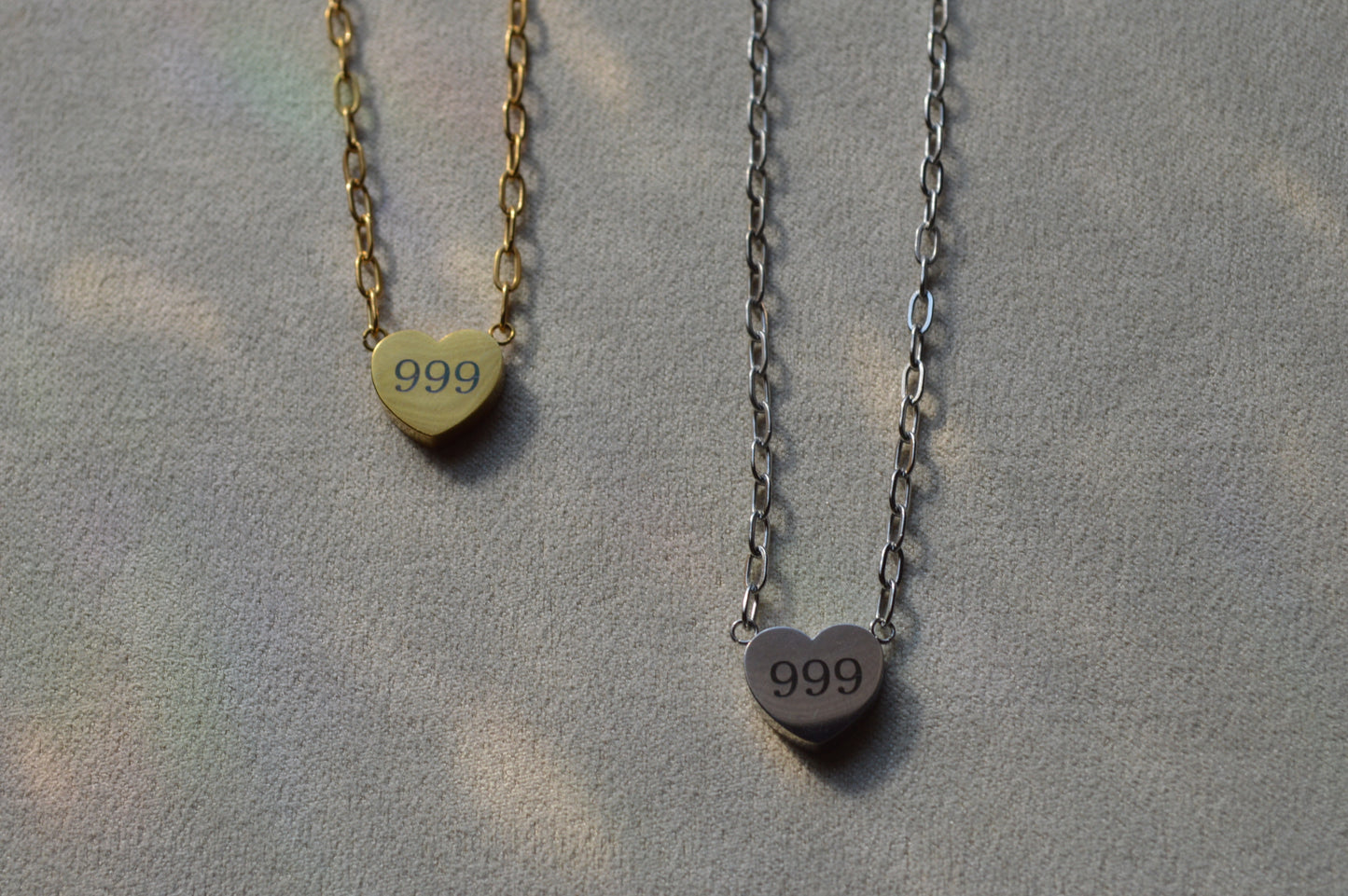 Angelic 999 Heart Stainless Steel Necklace