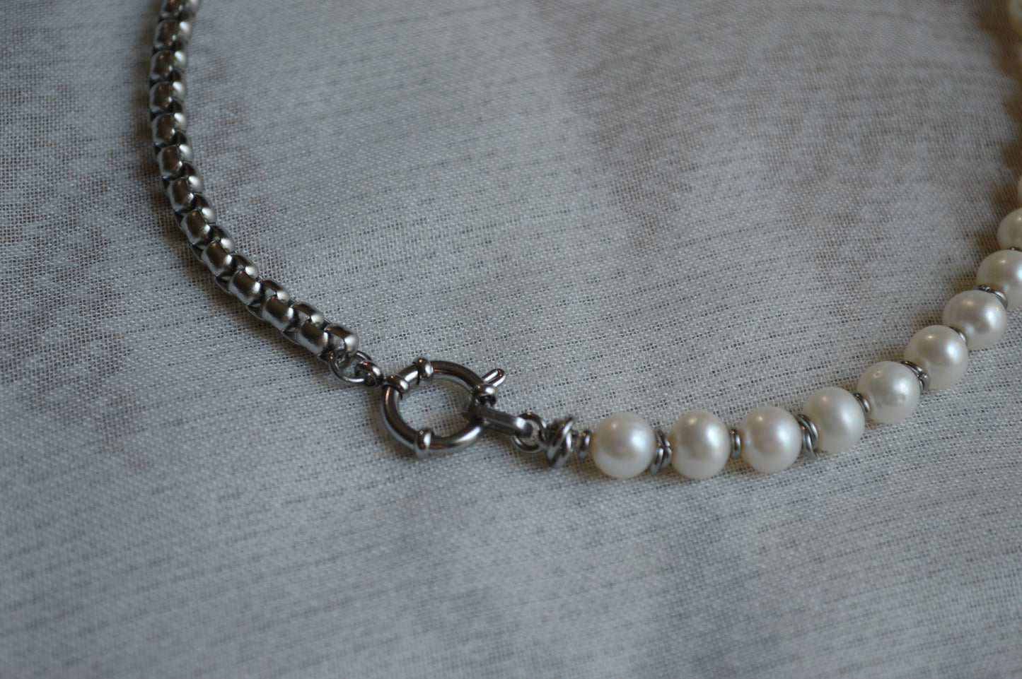 16" Sailor's Rope & Pearl Necklace