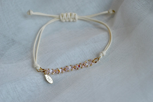 Healix Pink Crystal Cord Bracelet