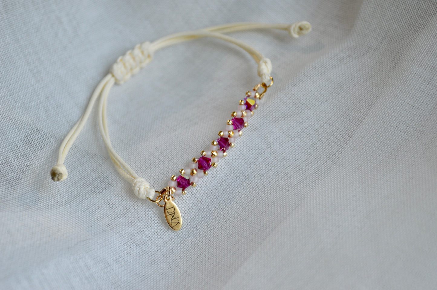 Healix Fuchsia Crystal Cord Bracelet