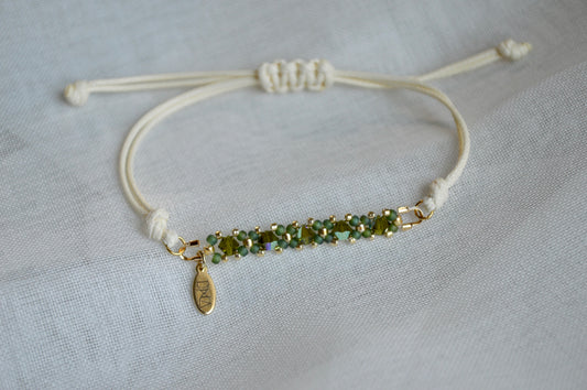 Healix Olivine Crystal Cord Bracelet