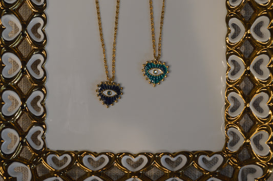 Heart Eyes Charm 20" Necklace w/ Adjustable Slide Bead