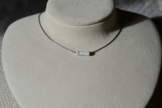 High Roller White Howlite 16" Necklace