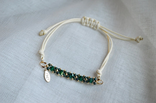 Healix Pine Green Crystal Cord Bracelet