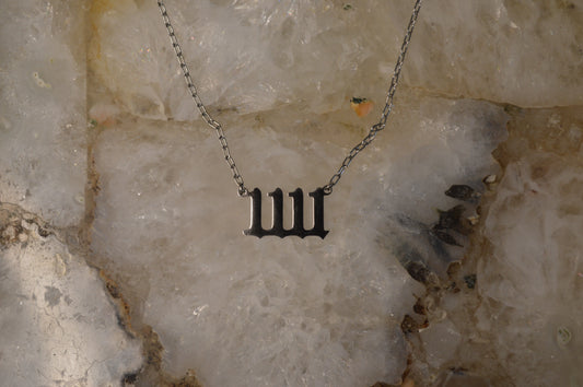 Angelic 1111 17" Charm Necklace w/ Double Adjustable Slide Beads