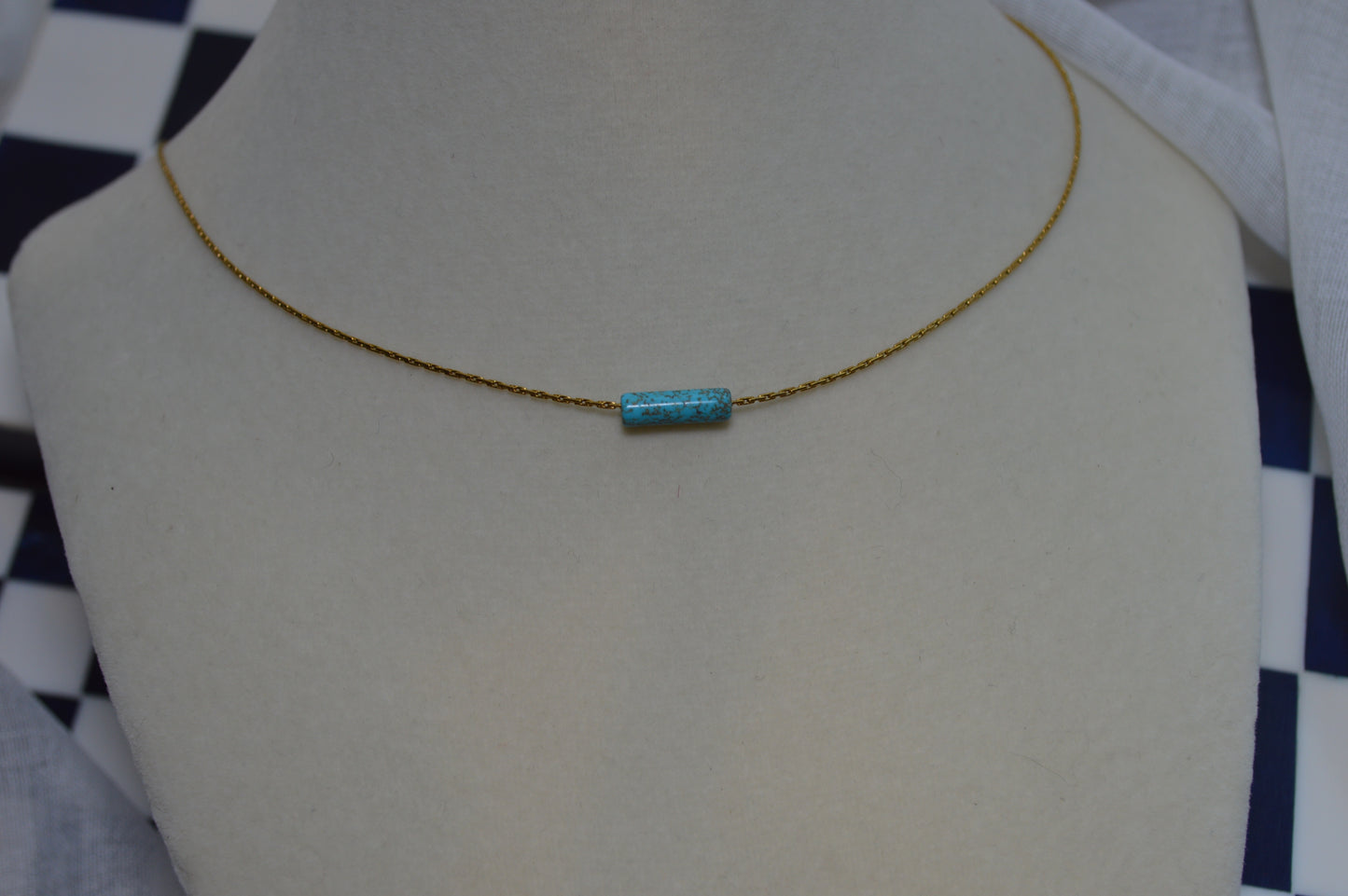 High Roller Turquoise Howlite 16" Necklace