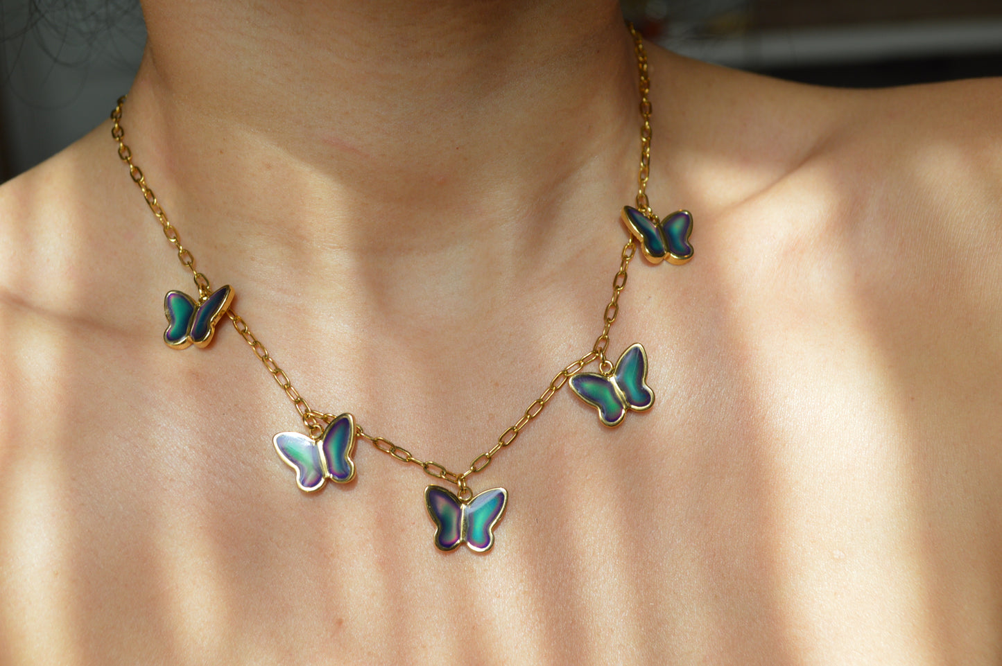 18" Social Butterfly Mood Necklace