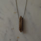 Petrified Wood Alpha Crystal Point 20” Necklace w/ Adjustable Slide Bead