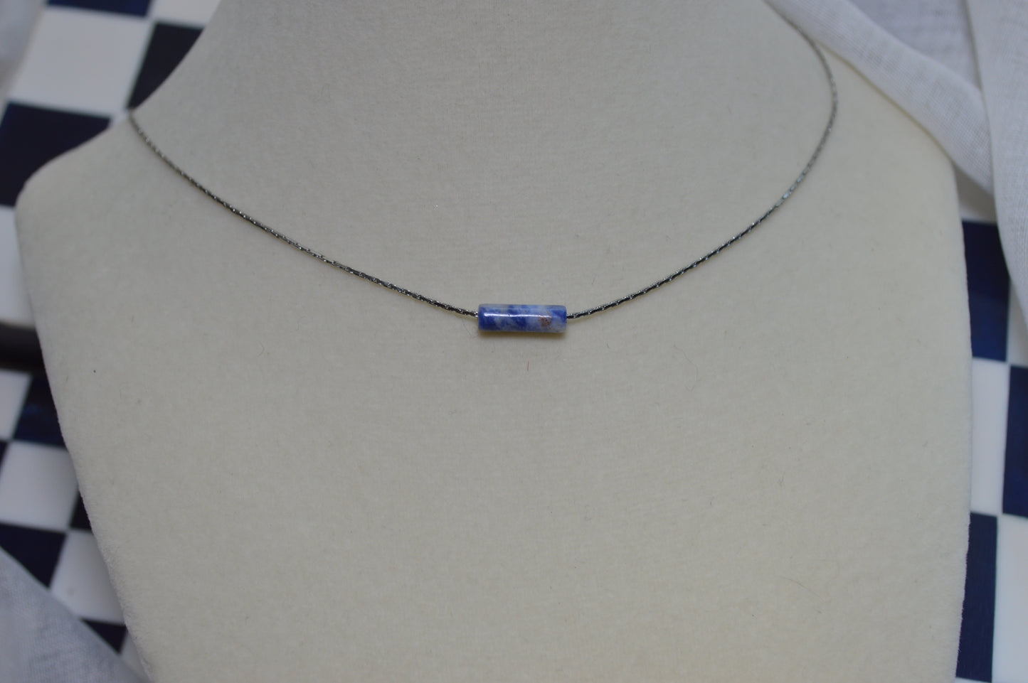 High Roller Blue Spot Jasper 16" Necklace