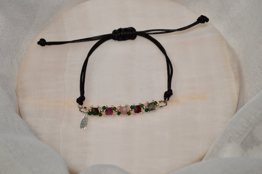 Healix Watermelon Tourmaline Cord Bracelet