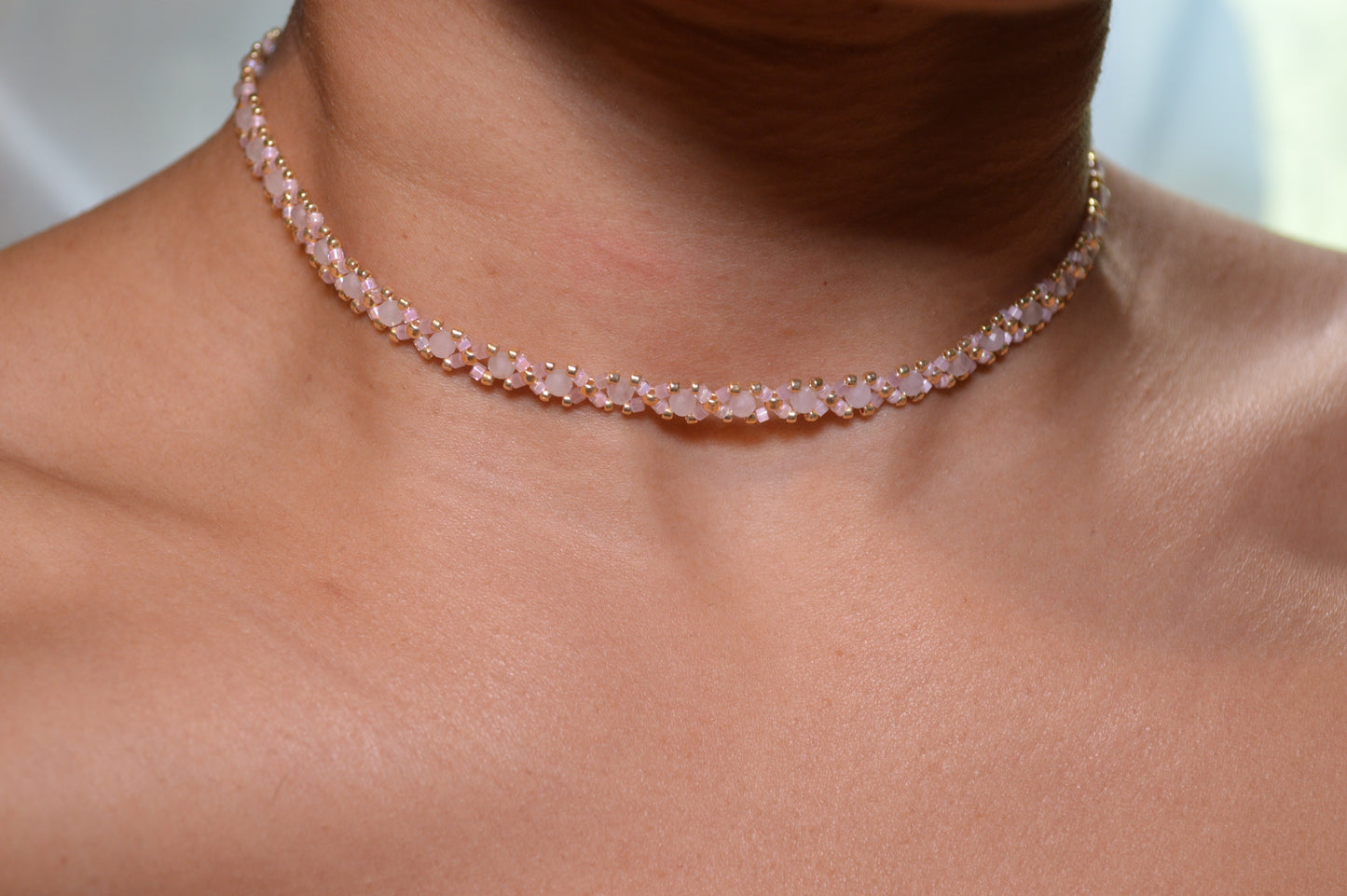 Rose Quartz Delica Silver Healix