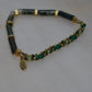Moss Agate Half Stretch Gold Bracelet