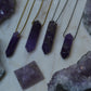 Amethyst Crystal Point Necklace w/ Adjustable Slide Bead