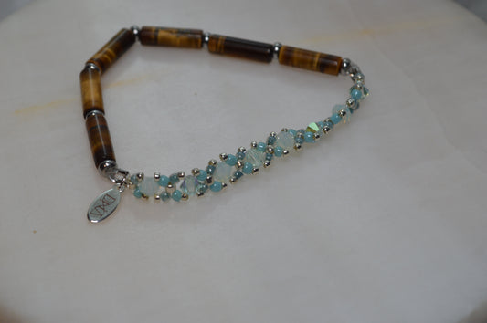 Tiger's Eye Half Stretch Silver Bracelet