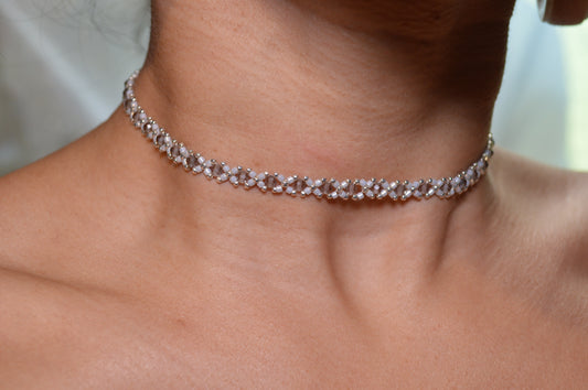 Smokey Quartz Delica Silver Healix
