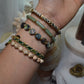 Moss Agate Half Stretch Gold Bracelet