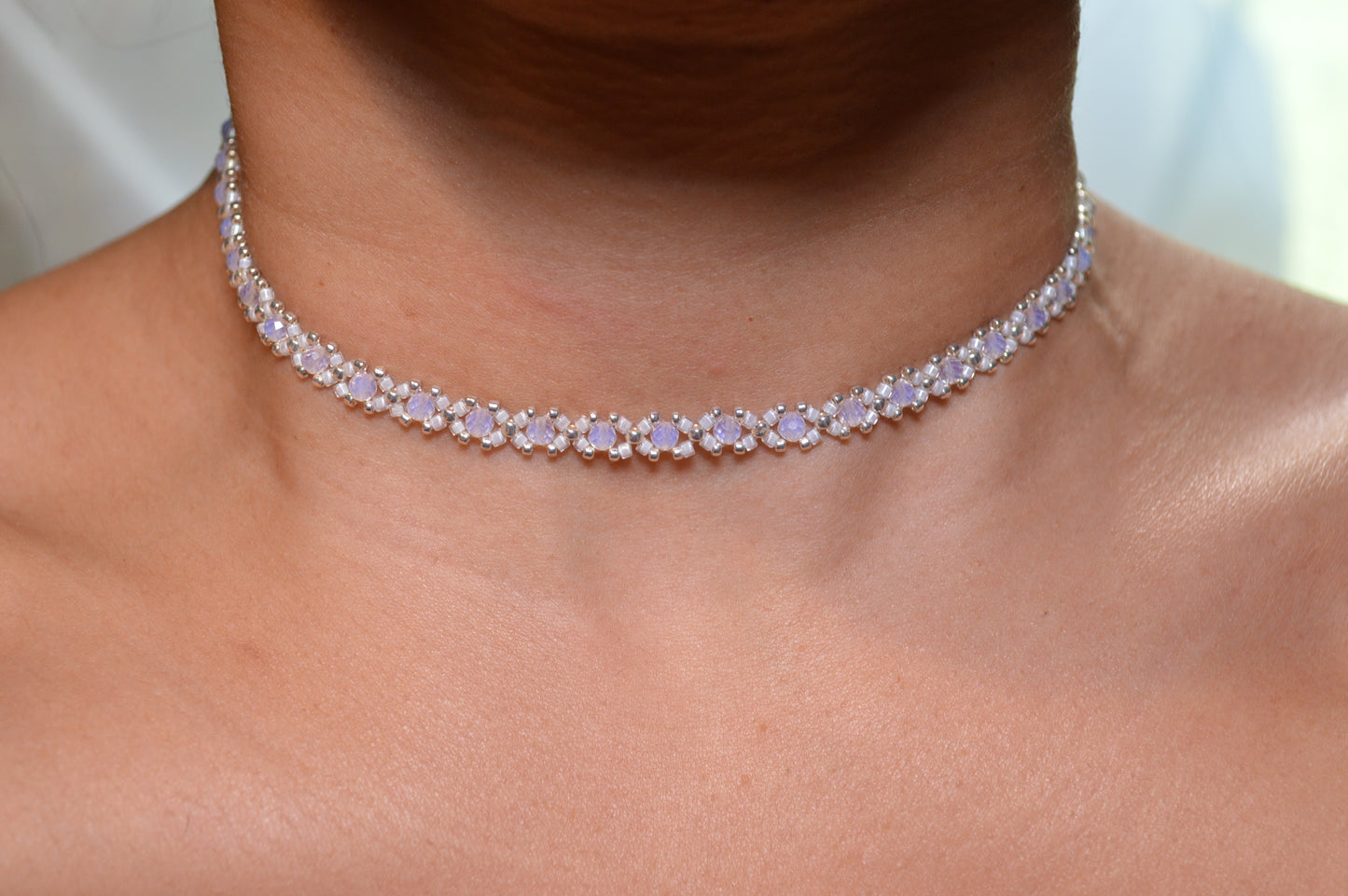 Opalite Delica Silver Healix