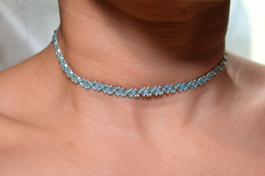 Aqua Cat's Eye Delica Silver Healix