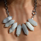 7pt Moonstone Stainless Statement Necklace