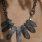7pt Cloudy Quartz Stainless Statement Necklace