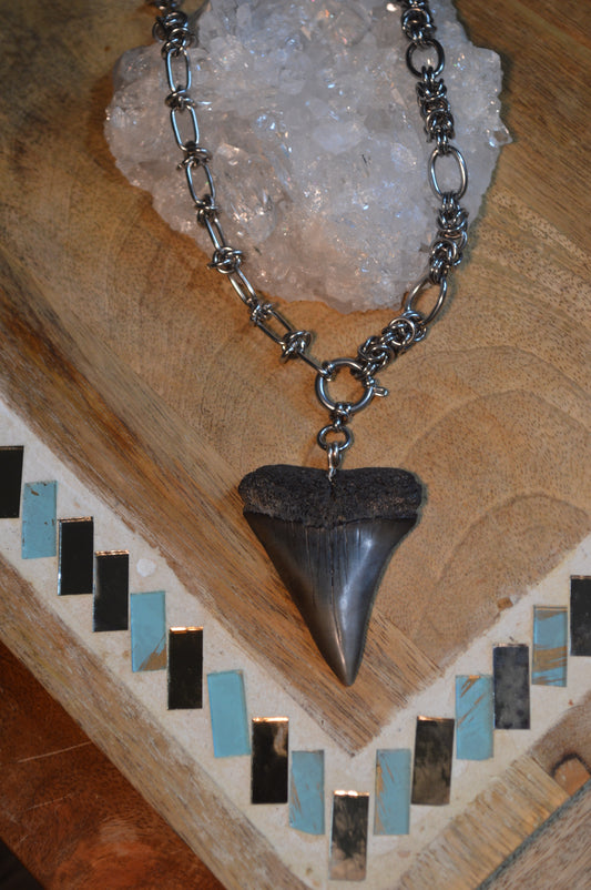 No.7 Optimus Mako 18" Stainless Steel Necklace