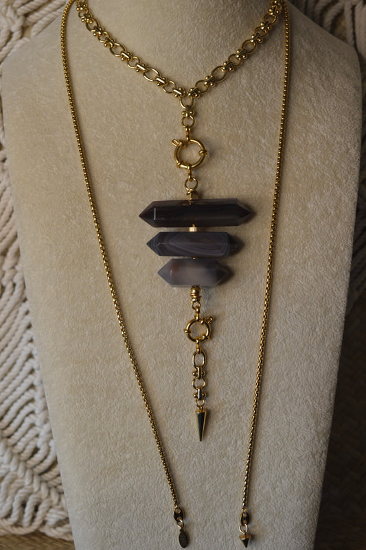 Botswana Dusk Verti Lariat Slide Adjustable 39" Necklace