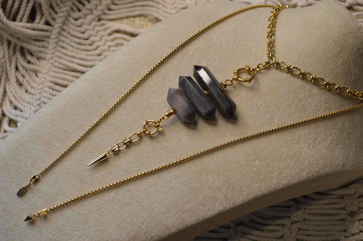 Botswana Dusk Verti Lariat Slide Adjustable 39" Necklace