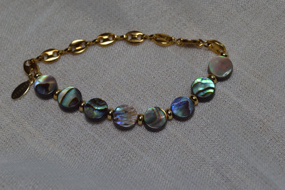 Abalone Moon Half Stretch Bracelet